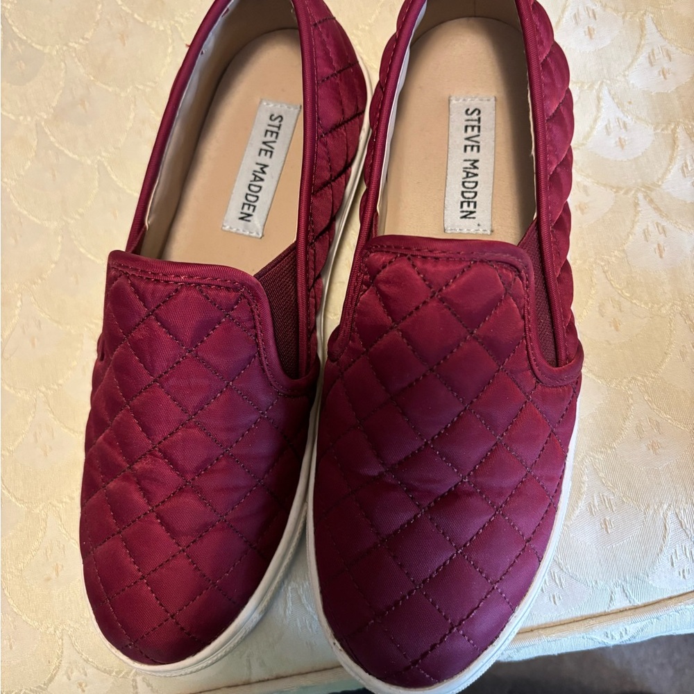 Steve Madden Women's Quilted Slip-On Shoes - Red